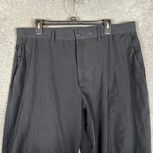 Fabletics Chino Pants Mens 38x31 Black Casual Flat Front Comfort Fit Straight